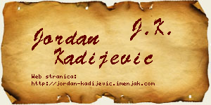 Jordan Kadijević vizit kartica